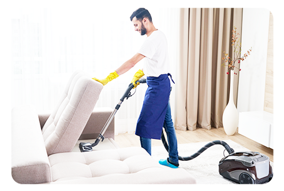 Housekeeping professional at work